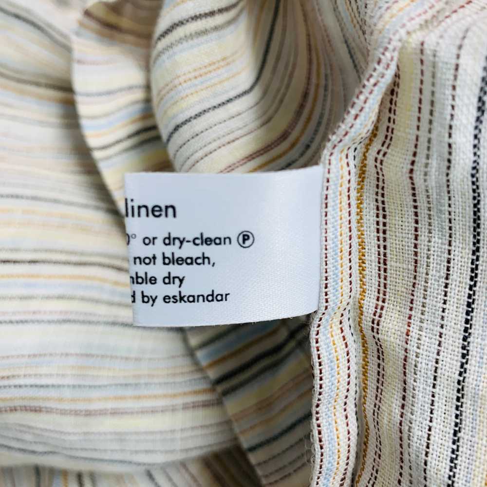 Eskandar ESKANDAR Size 0 White Blue Linen Stripe … - image 7