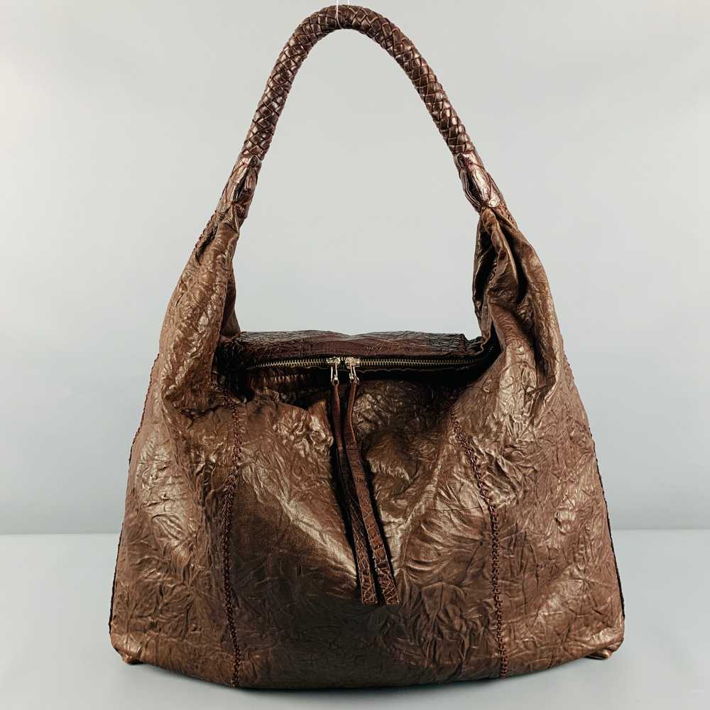 Designer PARKER OCHS Brown Mixed Leathers Alligat… - image 3