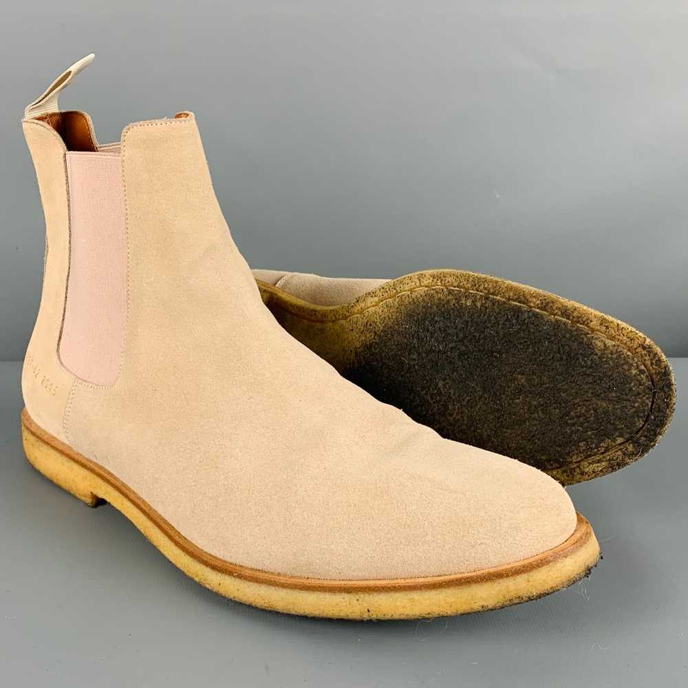 Common Projects Beige Suede Chelsea Ankle Boots - image 5