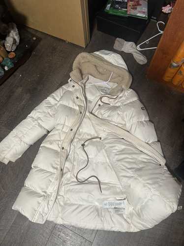 Coach Coach Long Down Cream Puffer Jacket