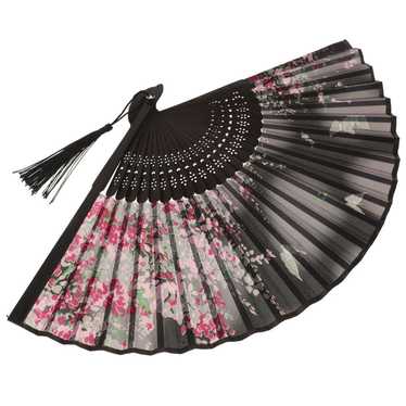 Women Handheld Fan Japanese-style Silk Fan with B… - image 1