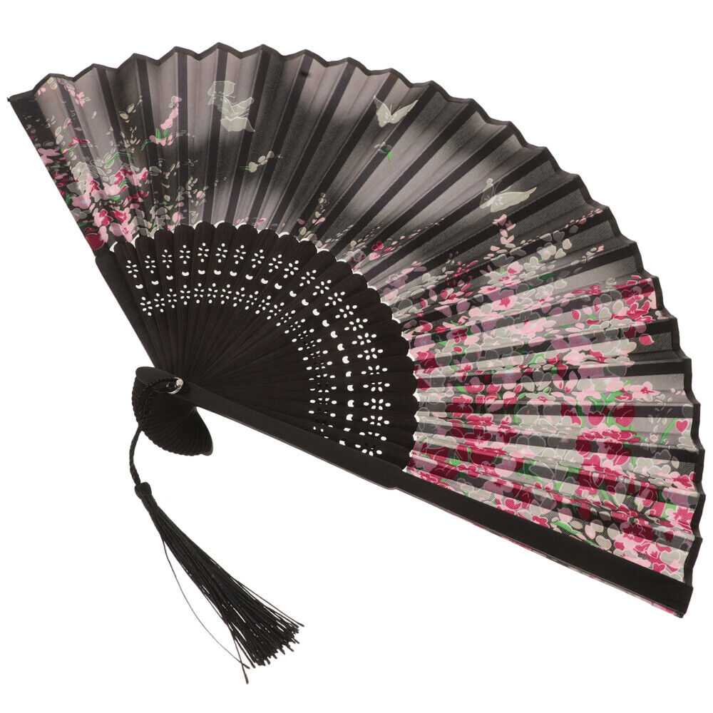 Women Handheld Fan Japanese-style Silk Fan with B… - image 3