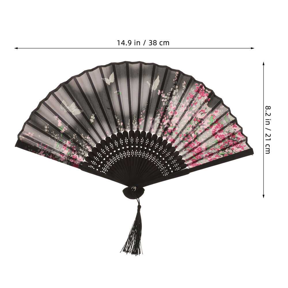 Women Handheld Fan Japanese-style Silk Fan with B… - image 4