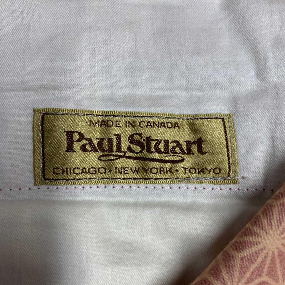 Paul Stuart PAUL STUART Size 34 Burgundy Beige Ge… - image 4