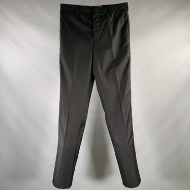 Designer BLACK FLEECE Black Wool Tuxedo Dress Pant