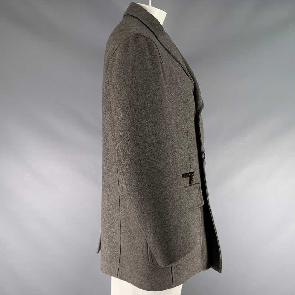 Brioni Grey Wool Double Breasted Coat - image 2