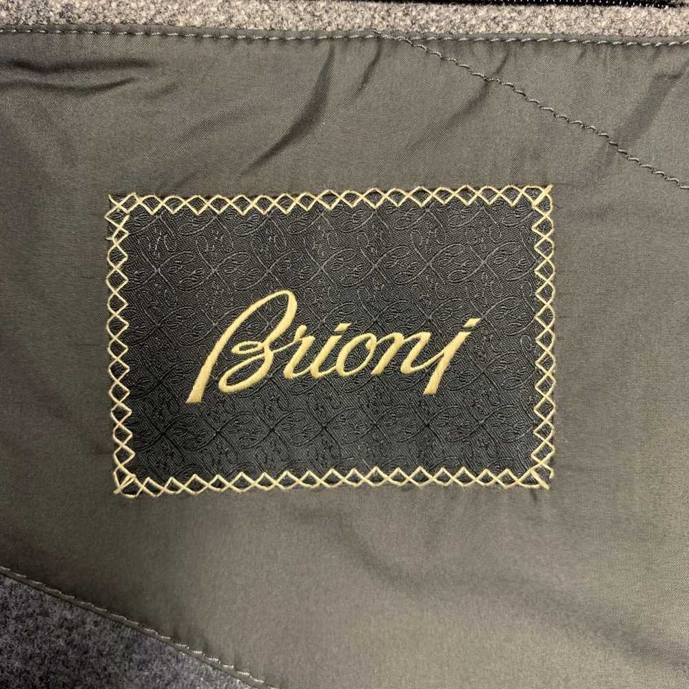 Brioni Grey Wool Double Breasted Coat - image 4