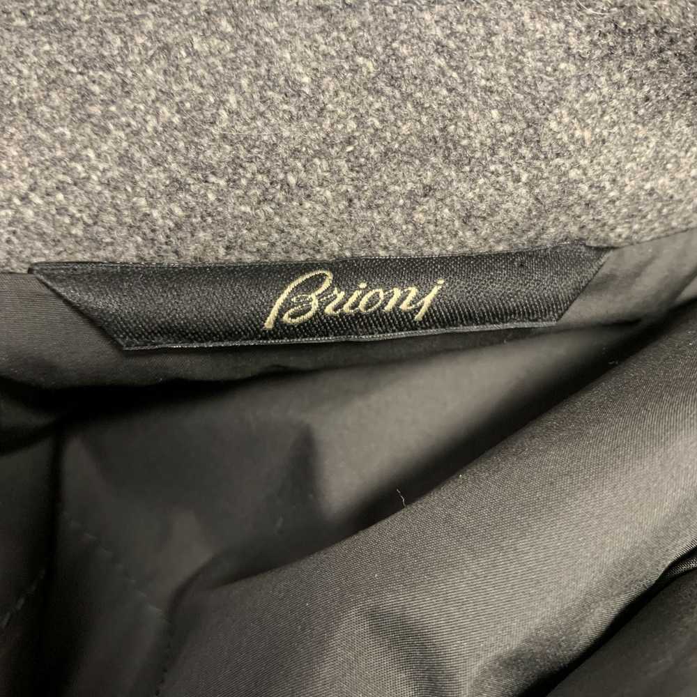 Brioni Grey Wool Double Breasted Coat - image 7