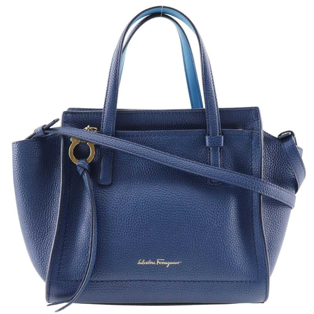 Salvatore Ferragamo Handbag 21 F478 Calfskin Blue… - image 1