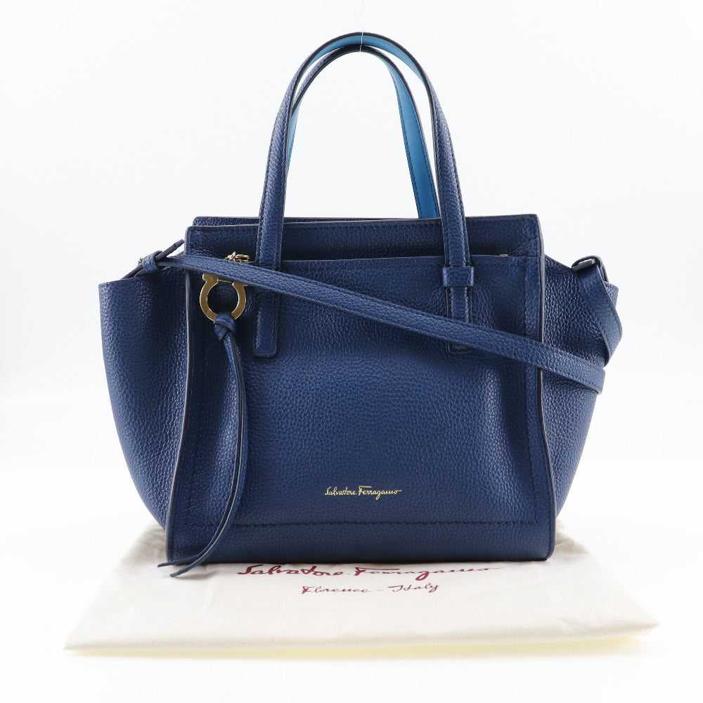 Salvatore Ferragamo Handbag 21 F478 Calfskin Blue… - image 8