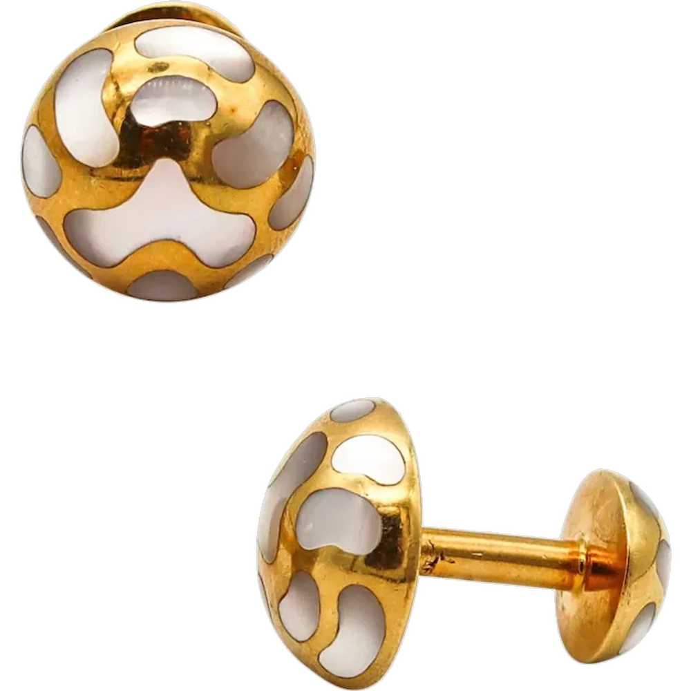 ANGELA CUMMINGS 1985 Geometric Cufflinks In 18Kt … - image 1