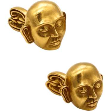 JOHN LANDRUM BRYANT Cufflinks With Buddha Monks Fa