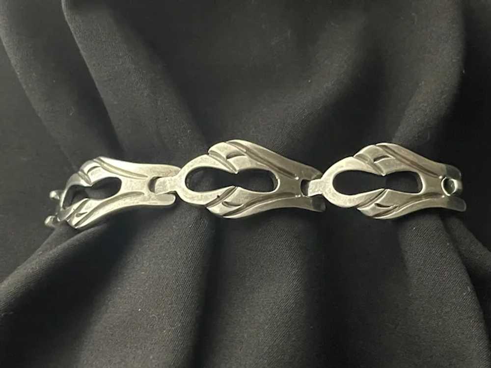 Early Taxco Sterling Silver Panel Bracelet - image 4