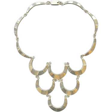 Stunning Sterling Statement Bib Necklace Vintage T