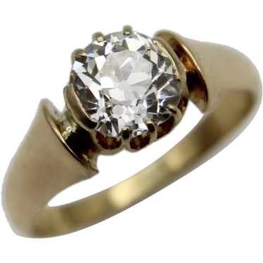 Victorian 14K Gold 1 Carat Old Mine Cut Engagemen… - image 1