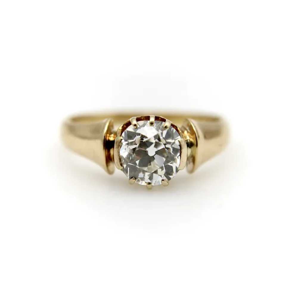 Victorian 14K Gold 1 Carat Old Mine Cut Engagemen… - image 3