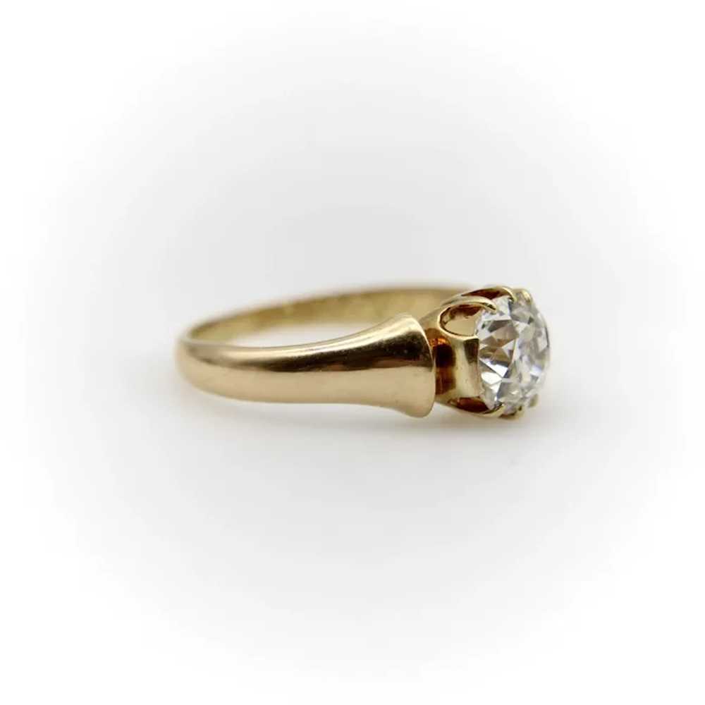 Victorian 14K Gold 1 Carat Old Mine Cut Engagemen… - image 4