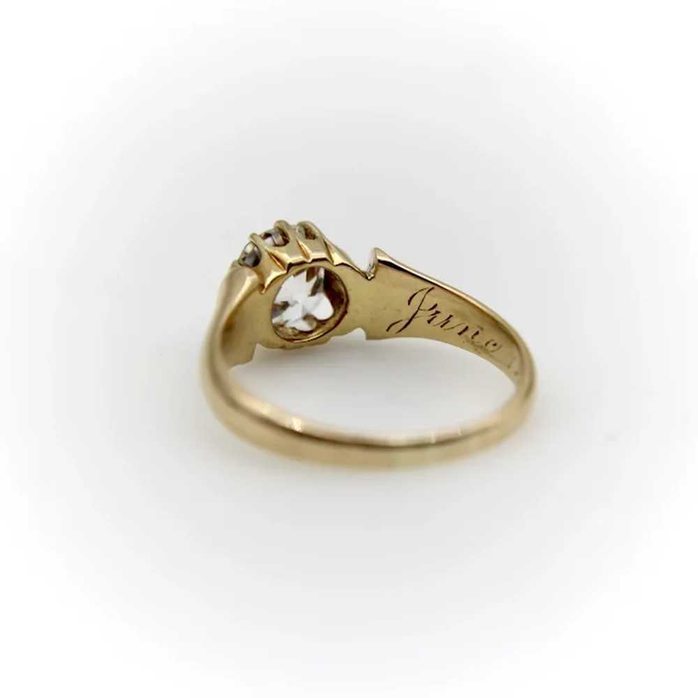 Victorian 14K Gold 1 Carat Old Mine Cut Engagemen… - image 5