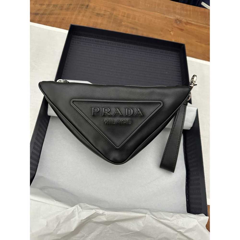 Prada Triangle leather clutch bag - image 2