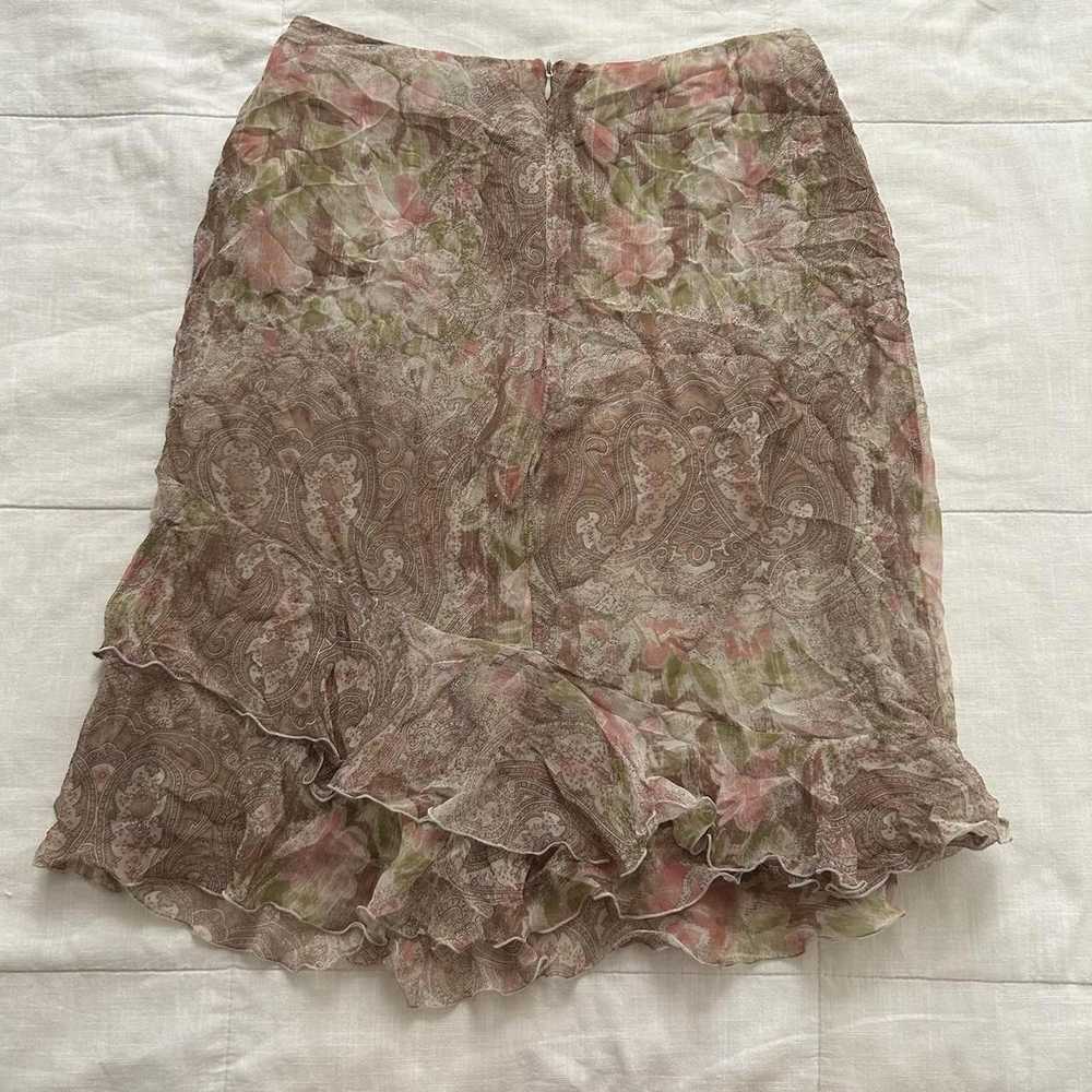 Designer Vintage Silk Pink And Tan Paisley Floral… - image 3