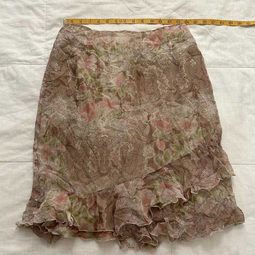 Designer Vintage Silk Pink And Tan Paisley Floral… - image 5