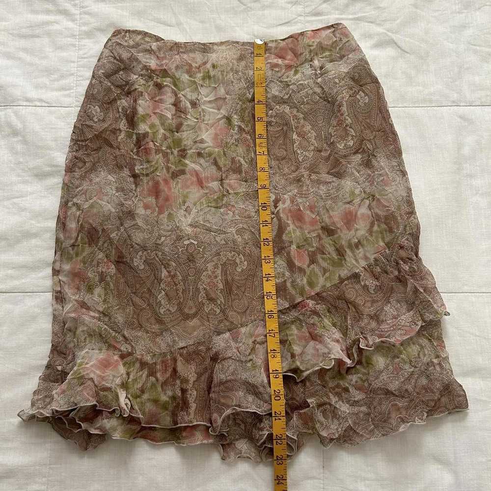 Designer Vintage Silk Pink And Tan Paisley Floral… - image 6