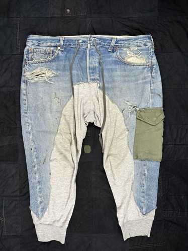 Greg Lauren Vintage Denim / Fleece with Army Pock… - image 1