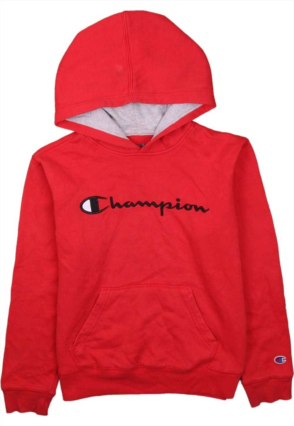 Vintage 90's Champion Hoodie Pullover Spellout Pl… - image 1