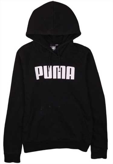 Vintage 90's Puma Hoodie Pullover Spellout Black … - image 1