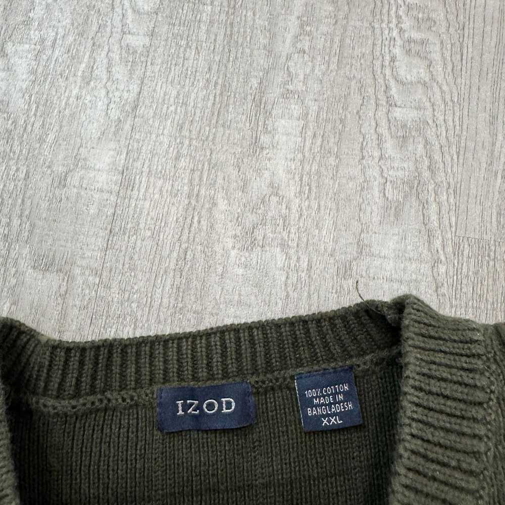 Izod Vintage Izod Sweater Men's 2XL XXL Green Cre… - image 4