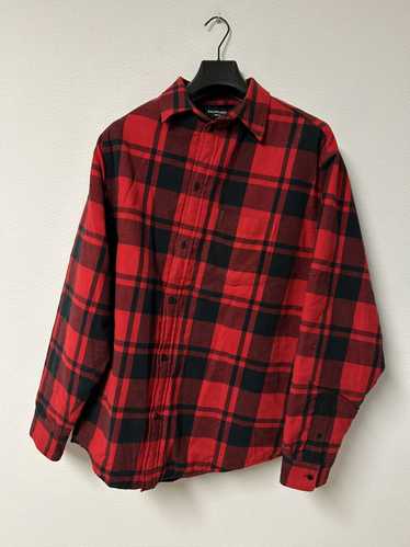 Balenciaga 2021 quilted padded flannel plaid red - image 1