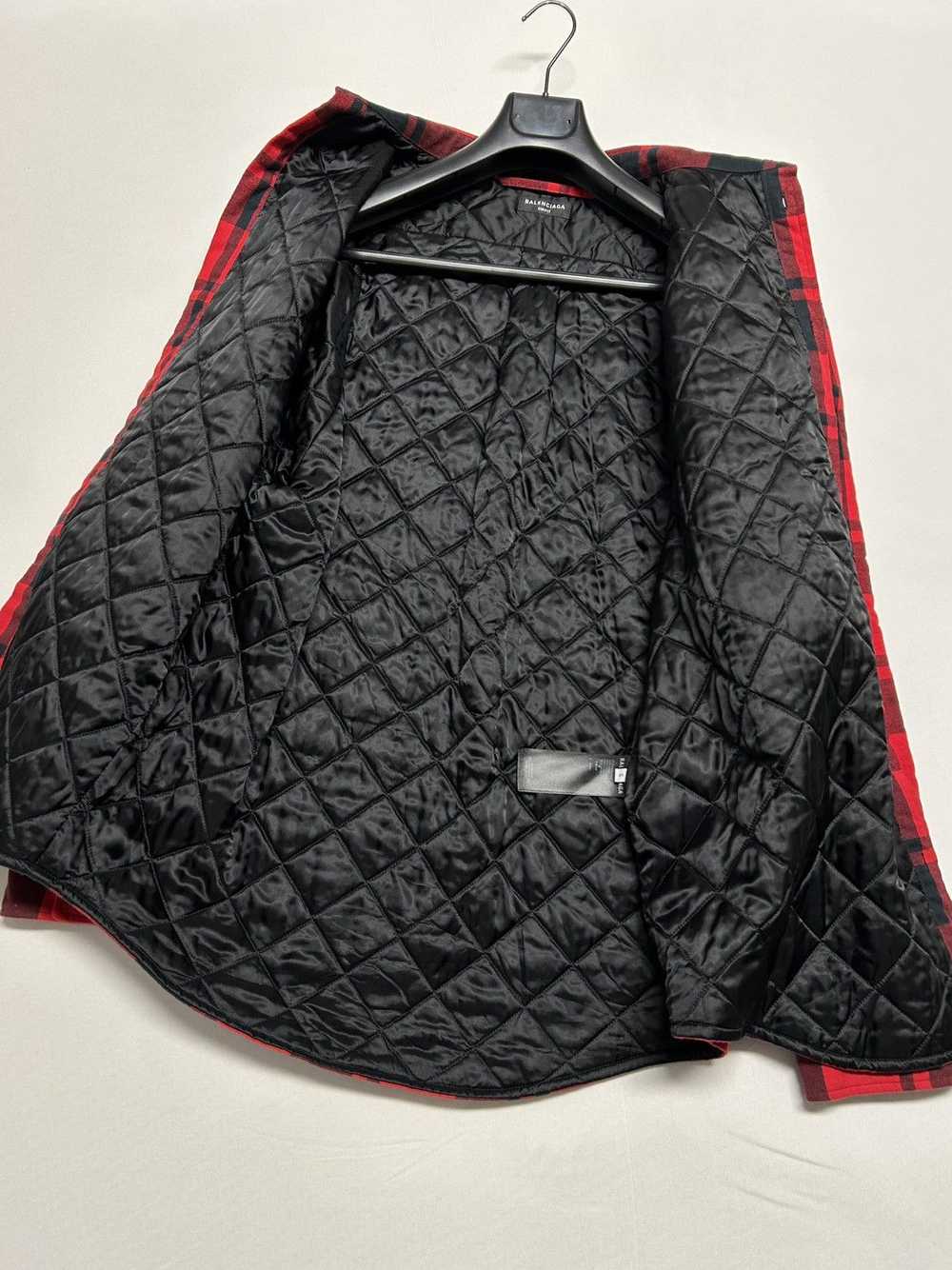 Balenciaga 2021 quilted padded flannel plaid red - image 4