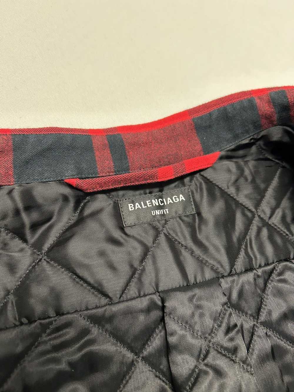 Balenciaga 2021 quilted padded flannel plaid red - image 5