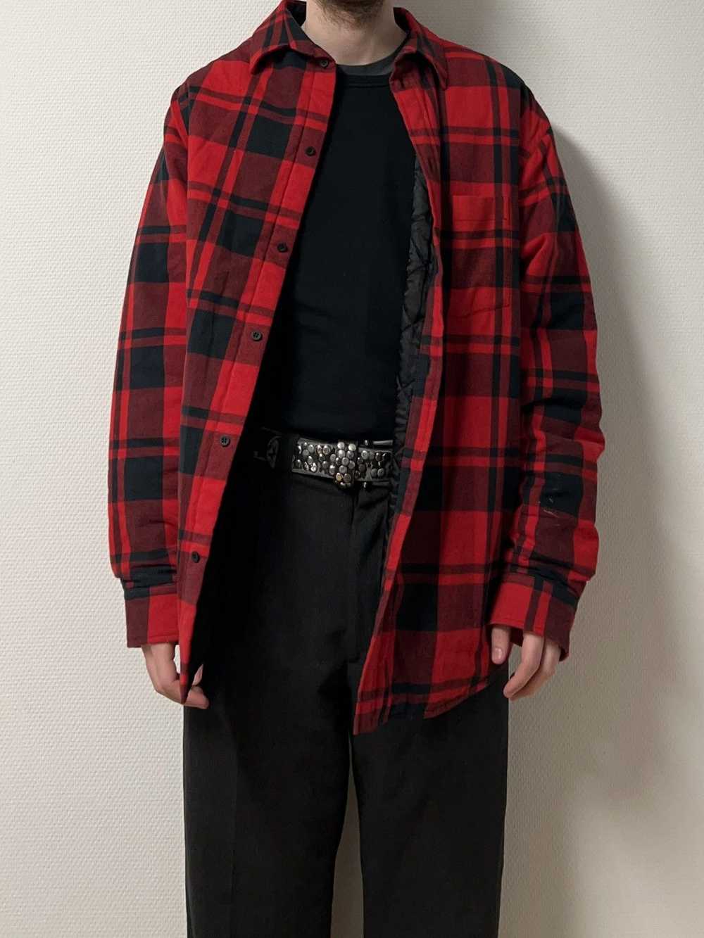 Balenciaga 2021 quilted padded flannel plaid red - image 9