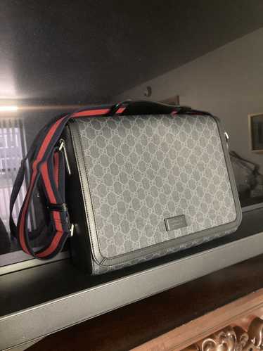 Gucci Black Gucci GG supreme messenger bag