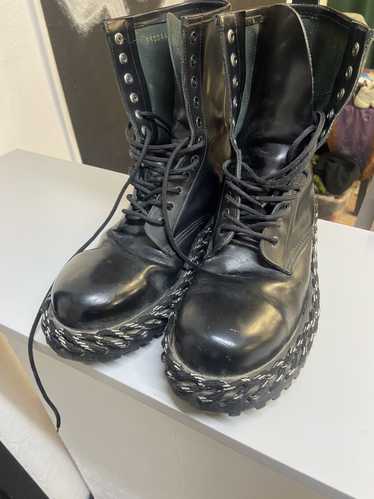 Balenciaga Combat Boots With Lace Detail In Matte 