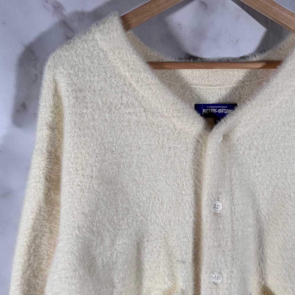 Fucking Awesome Cream Mohair Cardigan - image 4