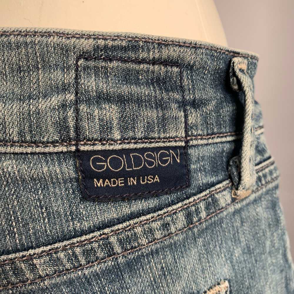 Goldsign Blue Cotton Blend Distressed Jeans - image 4