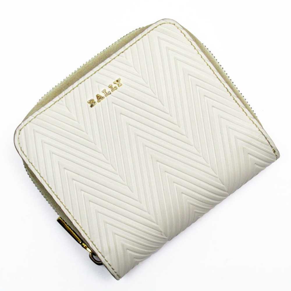 Bally BALLY bi-fold wallet leather white men's wo… - image 1