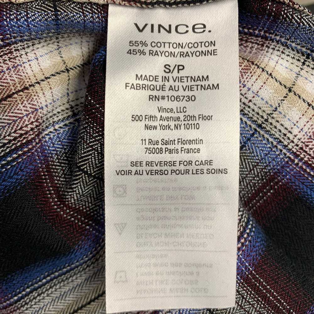 Vince VINCE Black Red Plaid Cotton Blend pread Co… - image 6