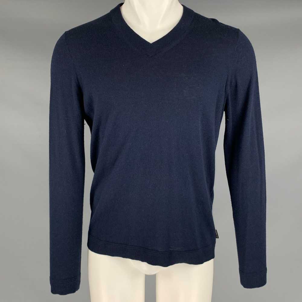 Ted Baker TED BAKER Navy Knit Wool Blend V-Neck P… - image 1