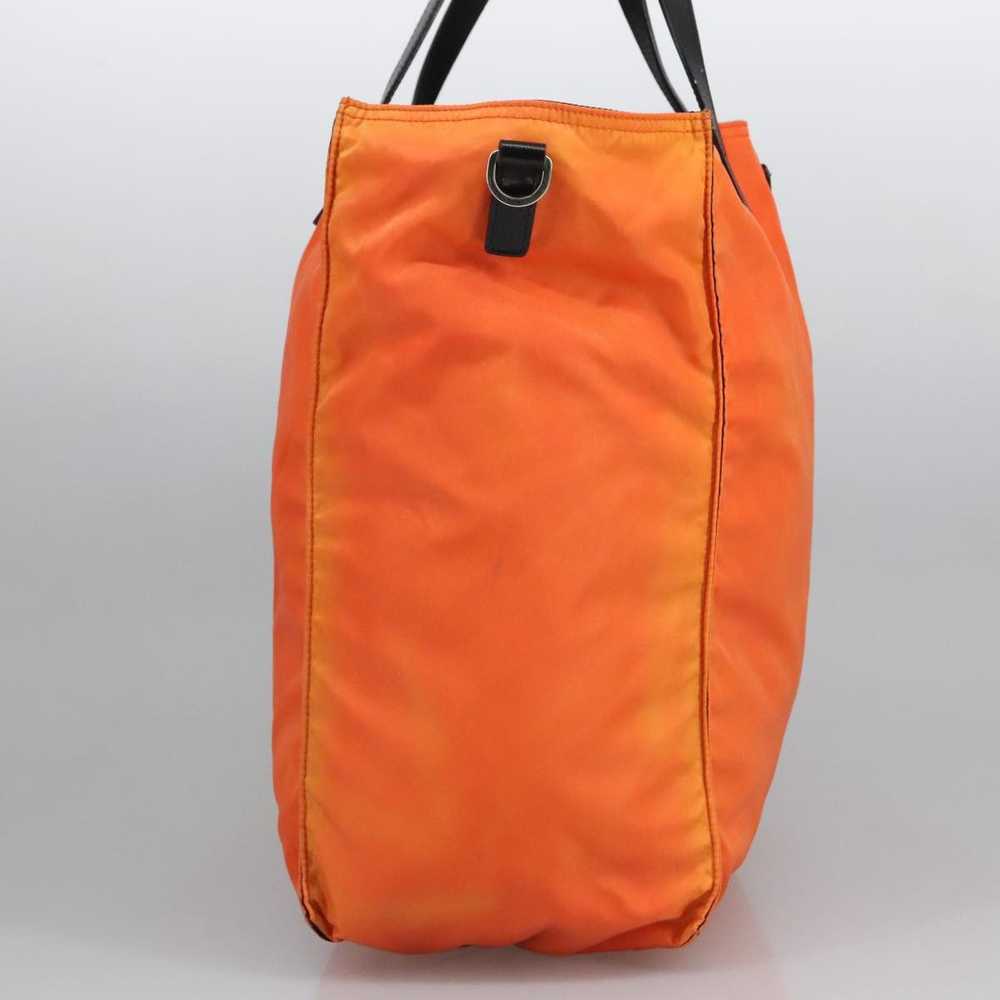 Prada Triangle Logo Orange Synthetic Tote Bag (Pr… - image 4