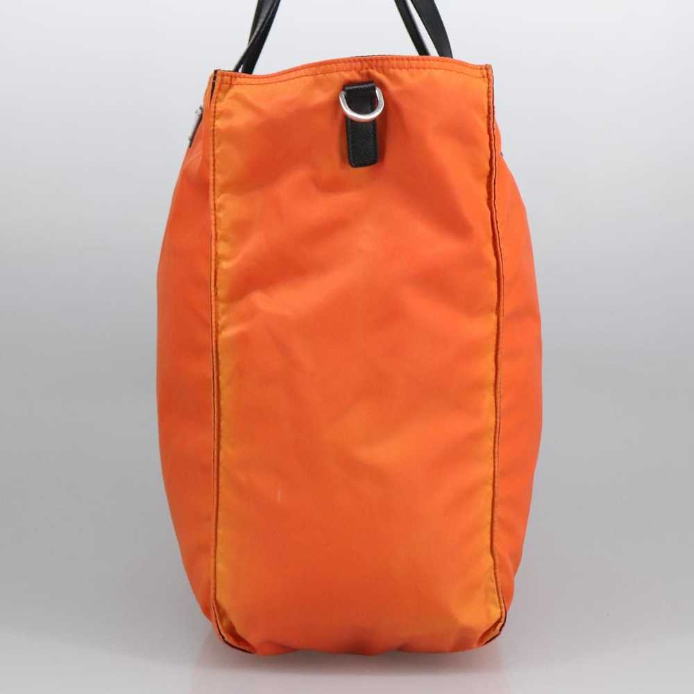 Prada Triangle Logo Orange Synthetic Tote Bag (Pr… - image 5