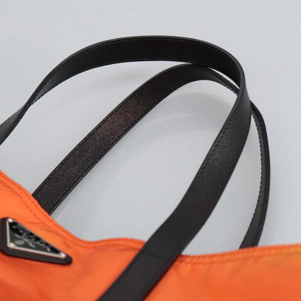 Prada Triangle Logo Orange Synthetic Tote Bag (Pr… - image 8