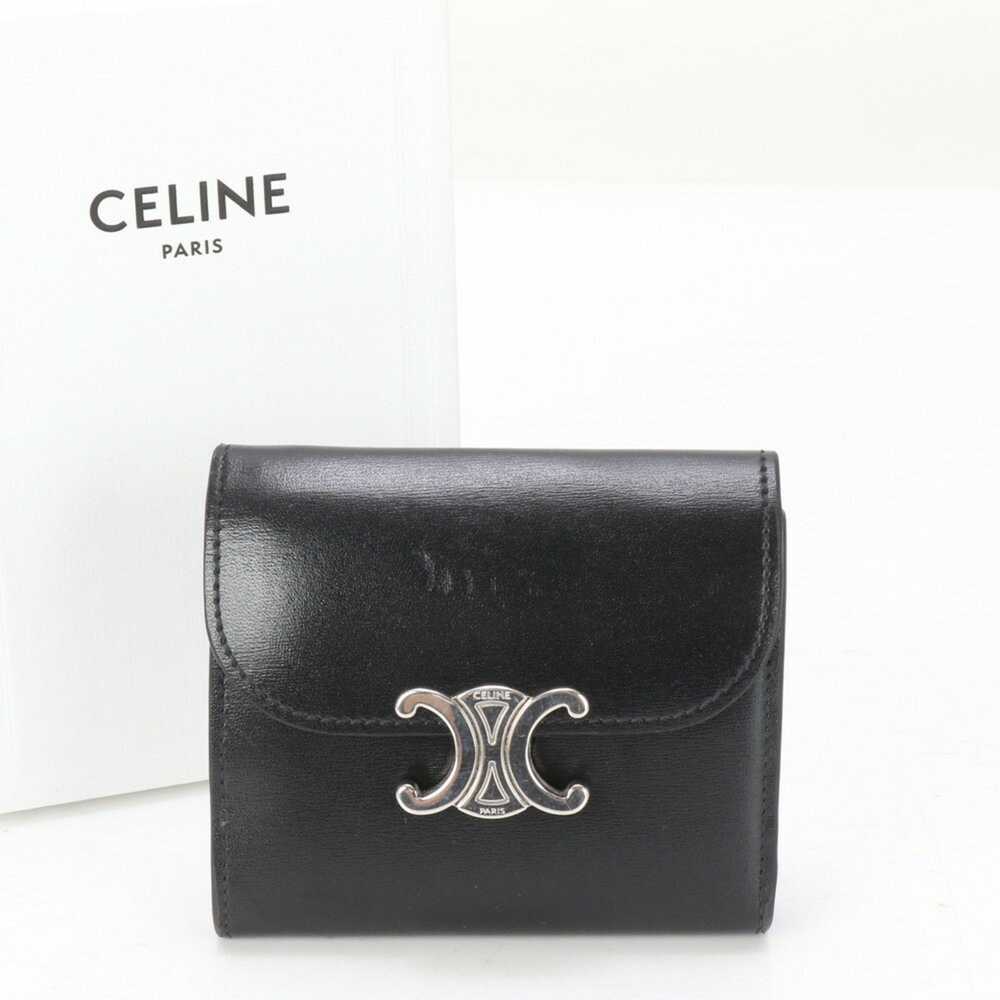 Celine Celine Small Flap Wallet Triomphe Leather … - image 1