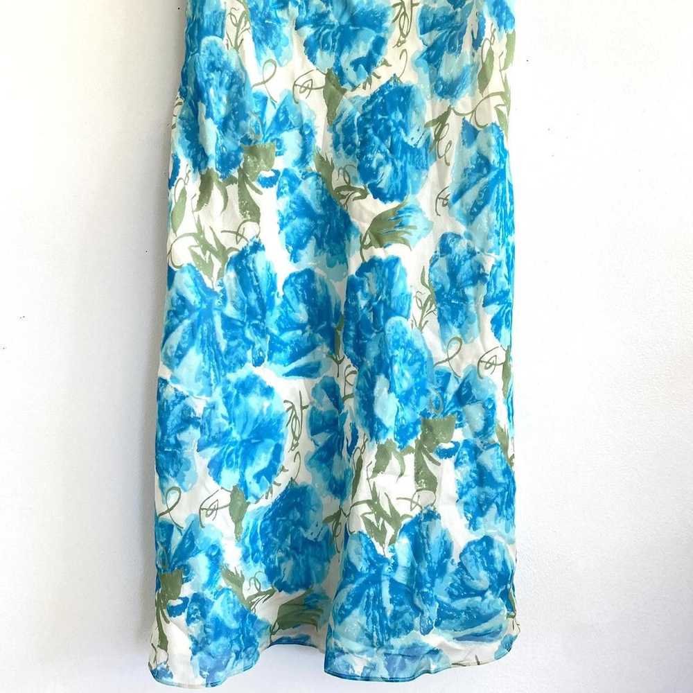 Ann Taylor ANN TAYLOR PETITES BLUE FLORAL Y2K DRE… - image 4