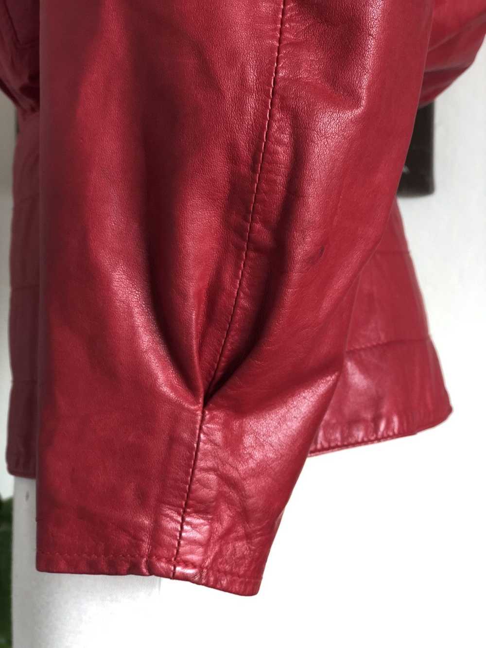 Vintage Vintage red leather jacket 80s New York d… - image 11