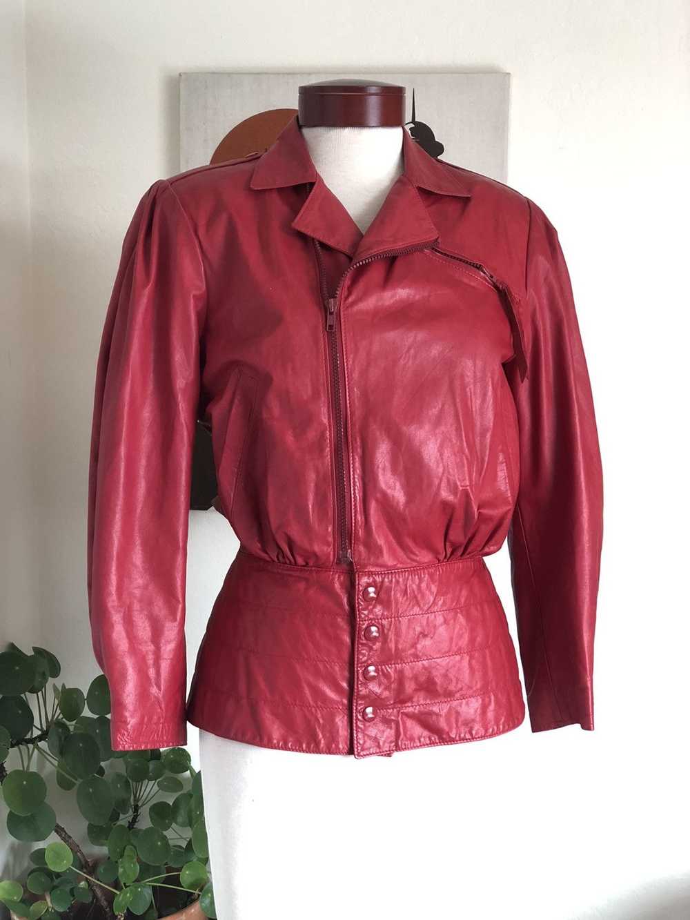 Vintage Vintage red leather jacket 80s New York d… - image 3