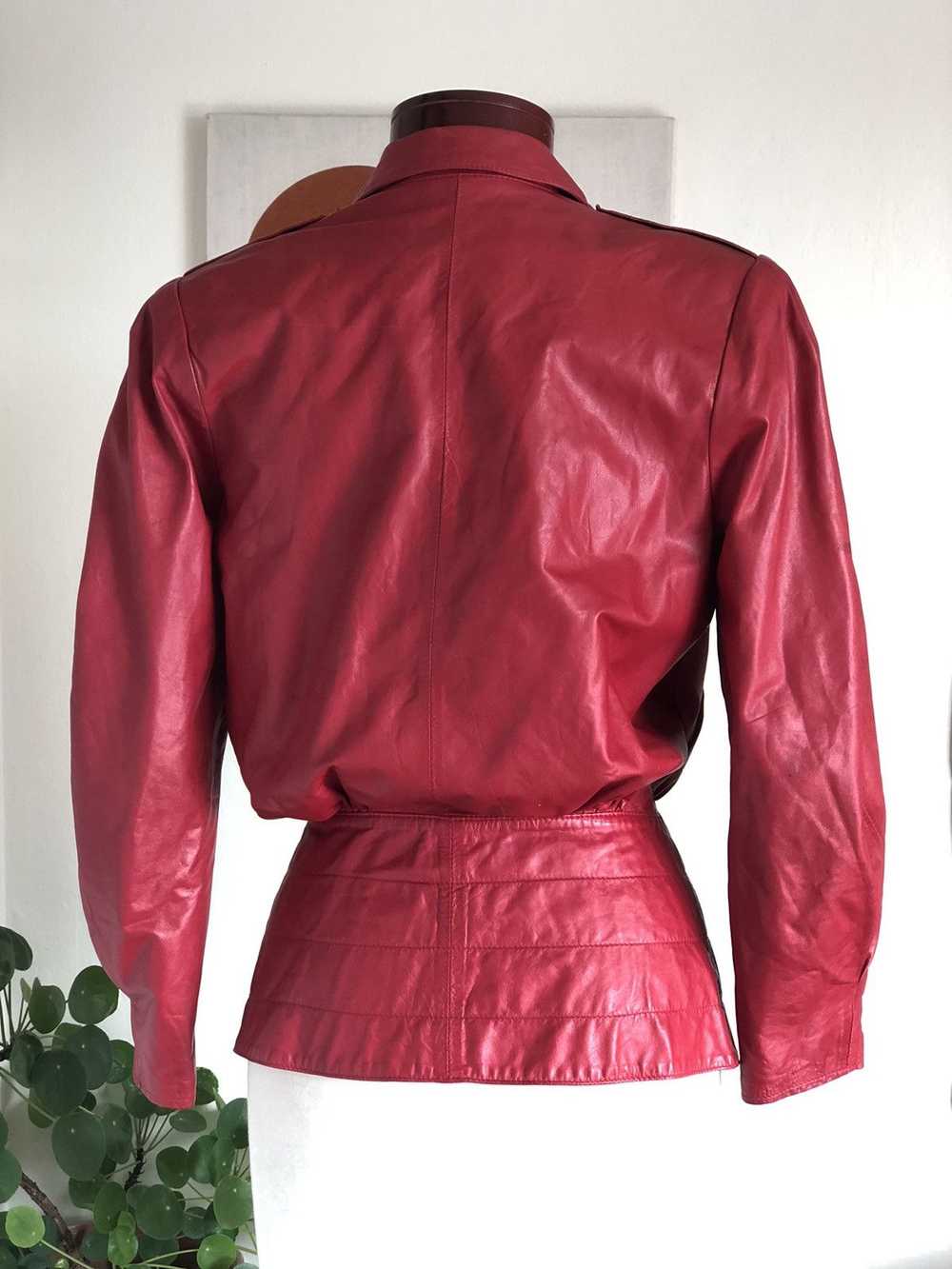 Vintage Vintage red leather jacket 80s New York d… - image 5