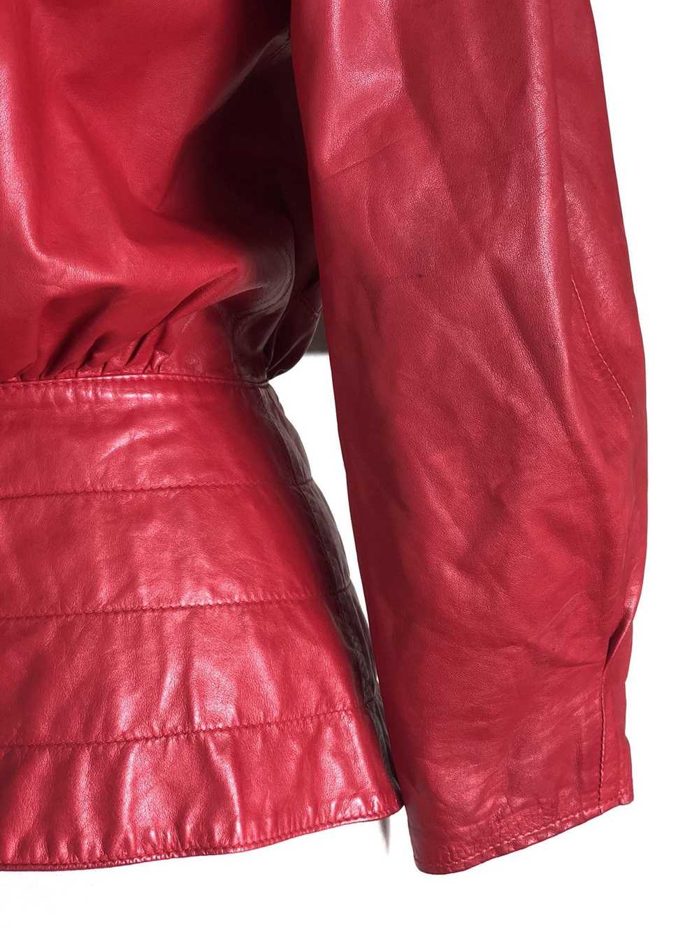 Vintage Vintage red leather jacket 80s New York d… - image 6